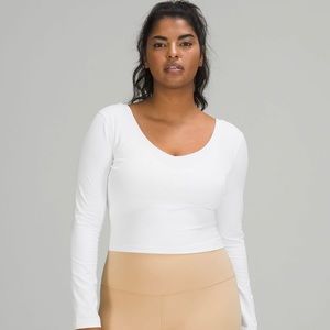 Size 2 LuluLemon white long sleeve workout top Align top soft